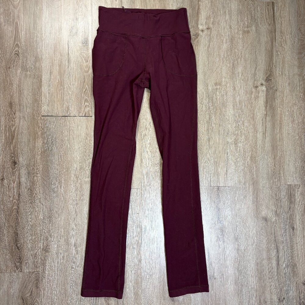 Lululemon High Rise Tights Size 8 Long Leggings Plum Red Maroon